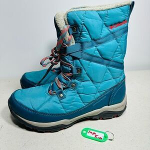Columbia Cascara Omni-Heat Waterproof Snow Boots Teal BL0117-330 Ws Size 5,5